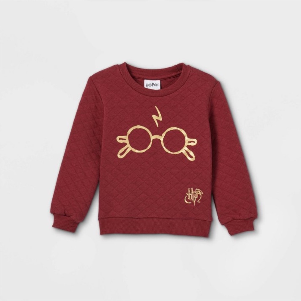 Toddler Girls Harry Potter Quilted Fleece Pullover- Burgundy 3T